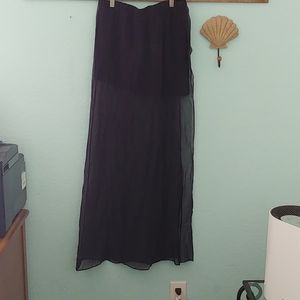 David Lerner mini skirt with long chiffon overlay